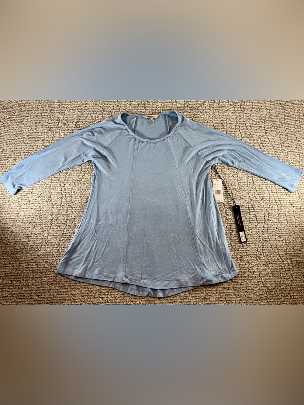 NWT Liverpool Women’s Size Small Chambray Blue 3/4 Sleeve‎ Blouse